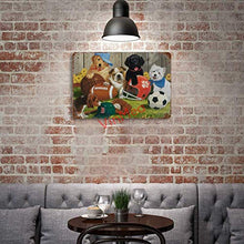 YY-one Time to Play Dogs Puppy Garden - Targa astratta in metallo, 30 x 45 cm