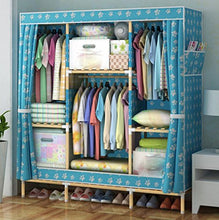 LyMei Organizzatore di stoccaggio per Guardaroba Armadio in Tessuto di Legno Armadio in Tessuto Oxford Rivestimento in Tessuto Lavabile con Asta Appendiabiti Armadio, 148 * 173 ** 45 cm,D