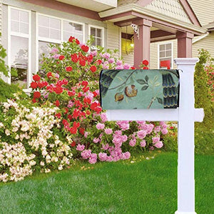 Un Teal Of Bird Chinoiserie magnetico dal design unico, copre la cassetta delle lettere per giardino, cortile, dimensioni standard 53 x 45 cm