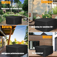 PROUH Copritavolo da Giardino 300x250x90 cm, Telo Copertura per Giardino, Copertura per Mobili Impermeabile, 420D Oxford, Rettangolare, Antipolvere, Anti-UV,Black,300×250×90cm