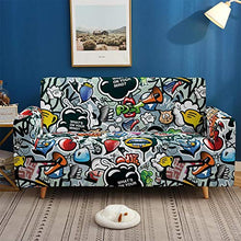 Tanboank Copridivano 3 Posti Elasticizzato Graffiti Grigi Copridivani Chaise Longue Relax Antimacchia Gatto AntiGraffio Copridivano Angolare Universale per divani con penisola 190-230 cm