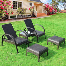 AAGYJ Set di 2 sedie da Giardino in Rattan per Esterni in Vimini Set di sedie a Sdraio Regolabili a Bordo Piscina con Pedale e tavolino, per Patio Cortile Portico Giardino a Bordo Piscina