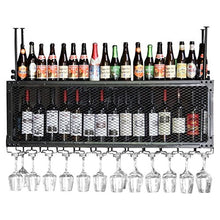 Scaffale di vetro per vino Scaffale per bicchieri rovesciabile Appendiabiti per bicchiere di vino Scaffale per vino Bar Portapiatti doppio appeso (Color : Black, Size : L80*W30cm)