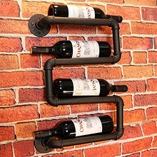 MoDi Wine Rack Retro Style Industriale Tubo di Acqua a Parete Vino Rack (L50 * W18 * H31CM)