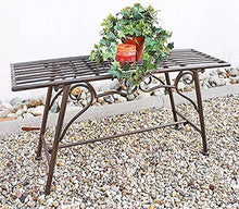 Panca in metallo, panca, giardino anti-ruggine, in metallo, marrone 83 cm panchina, panca da giardino anti-pioggia, senza schienale,Brown
