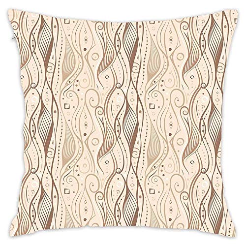 N\A Federa per Cuscino Taupe Essence Curve, Federa per Cuscino per Cuscini Patio Garden Picnic Decor Indoor Outdoor