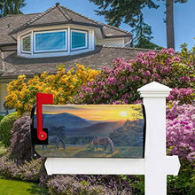 Sunset Horses Mountain Paesaggio Casella Postale Coperture Magnetiche Grandi Postali Casella Involucri Giardino Giardino Cortile Casa Decor Oversize Dimensioni 64,8 cm X 53,3 cm