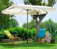 SF SAVINO FILIPPO Ombrellone Quadrato 3x3 in Alluminio Nero Tela Ecrù da Giardino terrazzo Bar Campeggio con Trattamento antiruggine