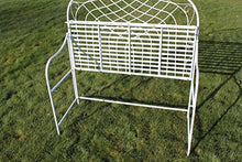 Garden Market Place Panca da giardino in stile elisabettico, pieghevole, in metallo, finitura bianca, 108 X 143 X 48CM