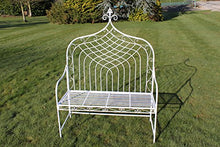 Garden Market Place Panca da giardino in stile elisabettico, pieghevole, in metallo, finitura bianca, 108 X 143 X 48CM