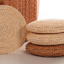 SNAWEN Cuscino per Meditazione Futon Ispessimento Yoga Cerchio Husk di Mais Tappeto in Treccia di Paglia Cuscino in Stile Giapponese con Ovatta di Seta per la casa-C