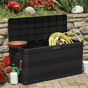 Tidyard Baule da Giardino Piccolo, Cassetta Multiuso Impermeabile, Bauli e Contenitori da Giardino 280 L Nero