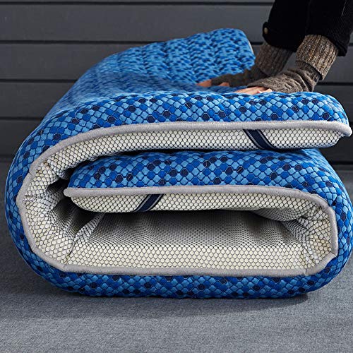 Nileco Lattice Naturale Coprimaterasso Trapuntato,traspirabilità Materasso Futon Addensare Materasso Tatami Stuoie Home,dormitorio Studentesco Morbido Coprimaterasso-a 120x200cm(47x79inch)