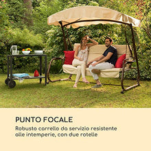 blumfeldt Menorca Roll - Tavolino da Servizio, Carrello con Rotelle, Dimensioni: 100 x 83 x 49 cm (LxAxP), 2 Ripiani, 2 Ruote, Materiale: Alluminio/Polywood, Rivestito a Polveri, Teak