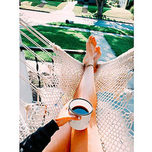 Chihee Sedia Amaca Super Grande Sedia sospesa Corda di Cotone Filato Sedia per Tessitura, Spreader in Legno massello Sedile Largo Pizzo Sedia da Altalena Coperta Giardino Esterno Cortile