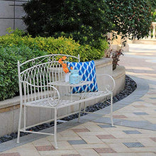 UWY Panca da Giardino panchina da Esterno in Metallo, robuste sedie in ghisa con Struttura in Acciaio per Balcone, tavolino Pieghevole Piccolo Portico Sedia da Giardino, Facile da Montare e posi