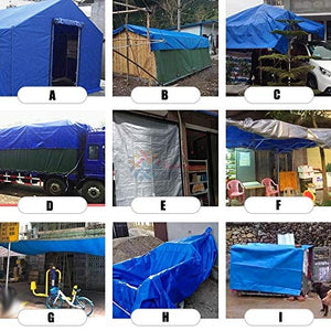 Tewango Argento + Blu ha ricoperto Water Resistant Tarp Heavy Duty Outdoor Rain Blocca Ombra Vela Patio Truck Copertura della Pellicola 180GSM (Color : 3M X 3M)
