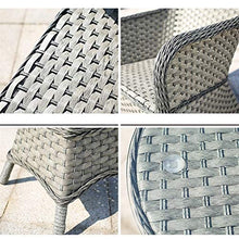 HLZY Tavolo in Vimini in Rattan mobili in Patio e Set Sedia, Mobili da Giardino all'aperto Tavolo in Rattan Tavolo e Sedia Set Family Lawn Mobili Mobili da caffè all'aperto Tavolino da caffè Patio