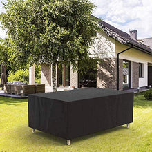 STZYY Fodere per mobili da Giardino, per Evitare Fumo e Polvere, Resistente Copertura per Tavolo Rettangolare da Esterno Oxford Portatile per divani e sedie Barbecue, Polvere Antipolvere, Nero, 14