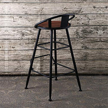 Lwieui Sgabello da Bar Sedia da Bar in Legno Casual Cafe Front Desk Sgabello Alto Retro Bar in Ferro battuto Sedia con Schienale Sedia 2 Cuscini Disponibili .Sgabelli da Bar