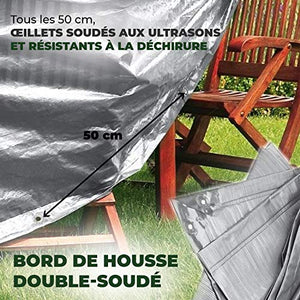 Rainexo Telo Protettivo antistrappo Altamente Resistente per Tavolo Ovale, 2,40 x 1,80 x 0,90 m, Argento/Grigio