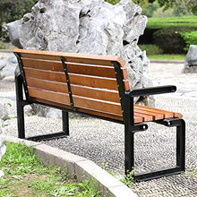 Panchina in ghisa mobili da giardino per esterni, panchine di attesa in legno massello in ferro anticorrosivo con schienali per parco, cortile balcone portico giardino lungo panchina dritta