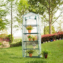 PANYUE Mini Roll-Up Zipper Door Greenhouse Cover, Outdoor Portable Clear Plastic Plant Greenhouses Cover (Not Include Shelf)