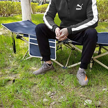 sogesfurniture Lettino Letto Brandina da Campeggio Pieghevole, Letto da Camping Pieghevole,con poggiatesta Rimovibile e Tasche Laterali, Peso supportato 150kg,Blu Marino BHEU-CT-F10NB
