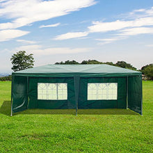 Outsunny Gazebo Multifunzionale Tendone da Esterno per Campeggio, Eventi, con Pannelli Rimovibili, in Acciaio, Verde Scuro, PE 3 x 6m