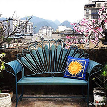 Panchina per terrazza da parco Panchine per il tempo libero da esterno, Panchina da giardino in ghisa resistente alle intemperie e antiruggine con schienale e braccioli, Panchina decorativa retrò per
