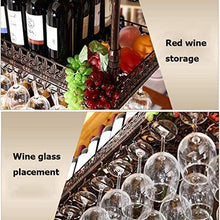 DJSMjbj Stemware Rack in metallo da parete per bottiglie di vino, supporto da appendere a soffitto per bottiglie di vino, facile da installare (dimensioni: 120 x 35 cm)