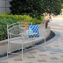 GaoF Panchina da Giardino con terrazza Panchine per Il Tempo Libero da Esterno, Panchina da Giardino in ghisa con Tavolo Centrale, Panchina in Metallo retrò Resistente alle intemperie e alla ruggine,