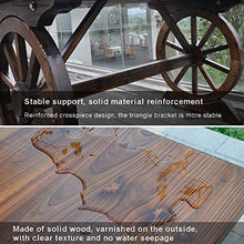 Panchina retrò in legno con ruota di carro per patio - Panca per veranda da giardino all'aperto, sedie da balcone in legno massello antisettico e panche da cortile per il tempo libero con schienale