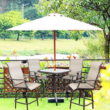 MengFeiNi 1 5 PCS Sgabelli da Bar A Barre All'aperto Girevoli Bistro Set, Sedie all-Meteo Top Tavolo E Set con Mobili Patio per Ombrellini, Cafes Yard Prato Giardino (4 Tavolo)