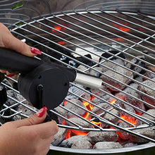 Relaxdays Soffiatore Barbecue Manuale, Set da 2 Ventola a Manovella, Grill, BBQ, Phon, Accessorio da Grigliata, nero