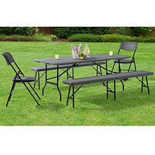 casa.pro] 2 Panche da Campeggio Panca (183 x 30 x 44 cm) (Grigio-Nero) Impermeabile/Resistente ai Raggi UV/Panca da Giardino