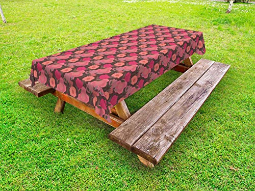 ABAKUHAUS Fiore Tovaglia da Esterno, Estratto Selvatico Prato Flora, Tovaglia da Picnic Lavabile Decorativa, 145 cm x 210 cm, Multicolore