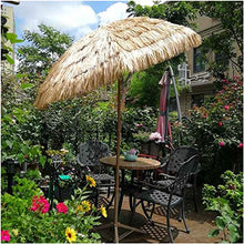WUKALA Paglia Ombrello Parasole da 2m,inclinabile A 45° Ombrellone da Spiaggia Rotondo Ombrellone da Giardino Impermeabile,per Giardino Balcone Terrazza Cortile