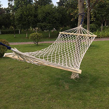 YB-DD Amaca, Confortevole, addormentata, Corda di Cotone Organico Singolo, Senza Stand, Barre di Legno, capacità di Peso di 200 kg