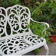 Outdoor furniture Panca da Giardino per Esterni Panca da Giardino in Alluminio pressofuso, poltroncina da Giardino da 33 Pollici per 2 Persone, Sedia in Metallo antiruggine Resistente alle intemperie