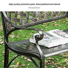 GaoF Panchina da Giardino da 40 Pollici panchina da Esterno per Il Tempo Libero, panchine da terrazza Resistenti alle intemperie in Alluminio pressofuso al 100%, panchina da Cortile retrò a 2 posti,