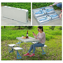 FOMT Tavolo da Picnic Pieghevole E Set da Spiaggia,Tavolo da Campeggio Portatile E Kit da Spiaggia con 4 Posti per Tavolo da Picnic All'aperto E Set di Sedie da Campeggio,D