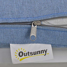 Outsunny Salotto da Giardino, Divano da Giardino, Set Mobili da Esterno con Poltrona da Giardino, Bianco e Blu