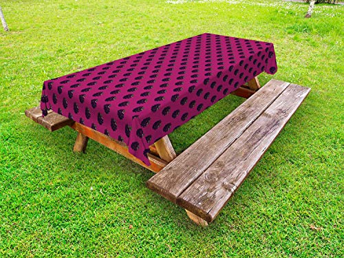 ABAKUHAUS Colore Naturale Tovaglia da Esterno, Juicy More, Tovaglia da Picnic Lavabile Decorativa, 145 cm x 305 cm, Magenta Dark Purple