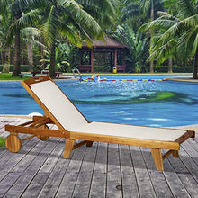 Outsunny Sdraio da Giardino con Schienale Regolabile con Ruote Balcone in Legno di Acacia 198x60x88/80/69/45cm