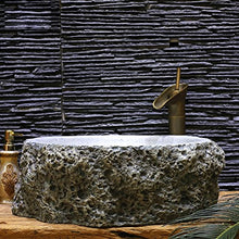 Lavabo sopra Contro Bacino Arte Bacino Bacino Bacino Fatto a Mano Creativo Pietra Retro Antico Bacino di Mano Rotondo (48x17cm) Lavandini Bagno