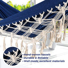 Anyoo Amaca in Cotone con Nappe Amaca da Esterno Portatile compatta con Borsa da Trasporto per Cortile da Giardino, Veranda, carico 200 kg