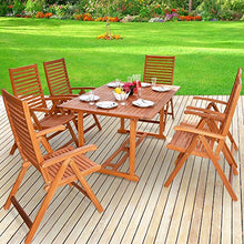 Deuba Set Unikko 6+1 sedie Schienale Alto e Tavolo in Legno d' eucalipto Certificato FSC® 7 pz Legno dinette da Giardino