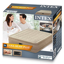 Intex Ultra Plush Dura Beam Materasso con Tecnologia FiberTech Q con Pompa Elettrica Incorporata a Due Posti PVC Beige 152 x 203 x 46 cm