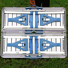 Barm Tavolo da Picnic in Alluminio Tavolo Pieghevole Portatile Panca da Campeggio Tavolo da Giardino Barbecue 4 sedie Sgabello Tavolo Pieghevole Portatile